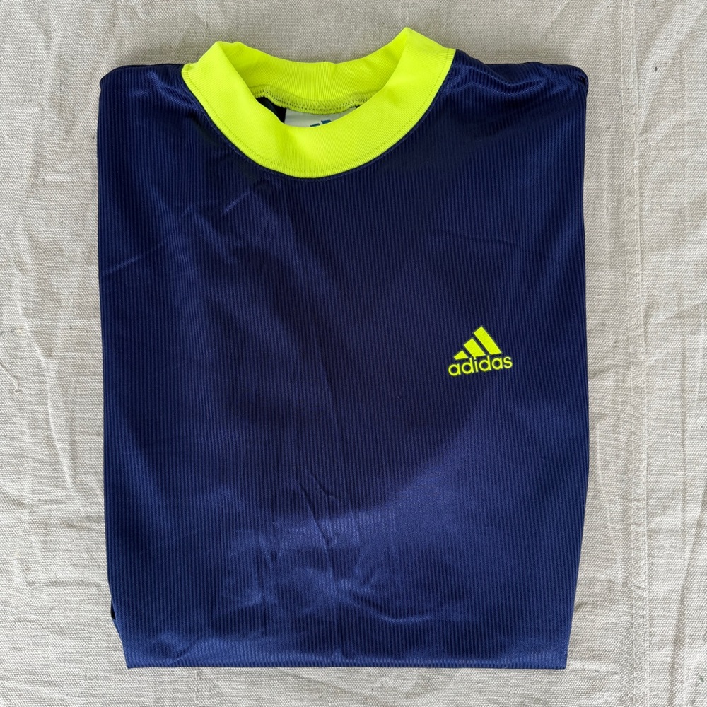 Adidas Vintage 90s Soccer Jersey Men's L Blue Neon Yellow